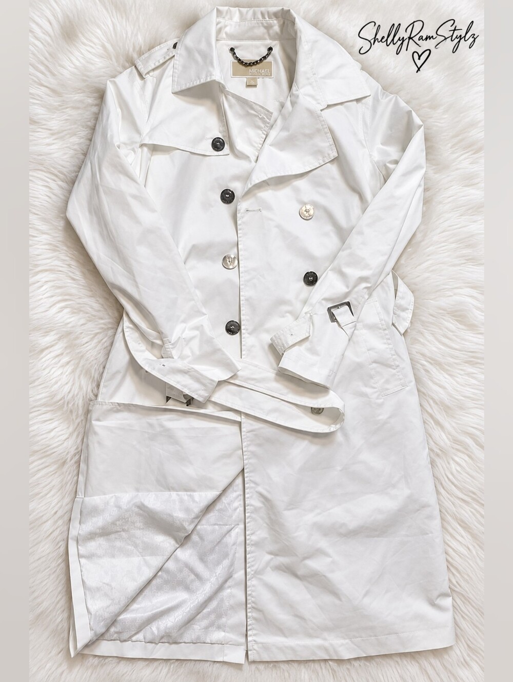 Michael Kors | Double-Breasted Belted Trench Coat | M | NWT - Picture 4 of 4